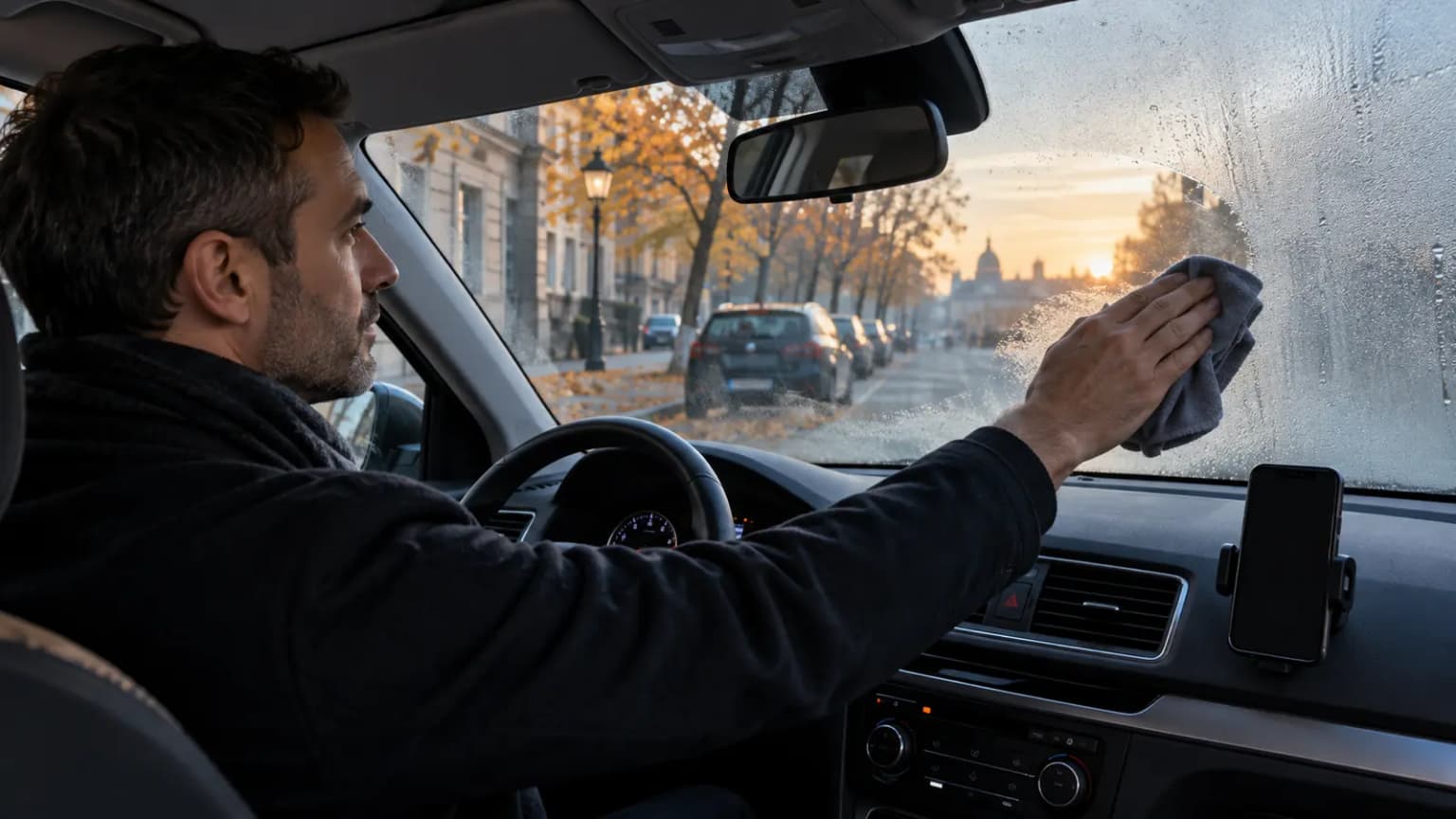 Buée sur le pare-brise avant une course : retrouver une visibilité complète avant de partir